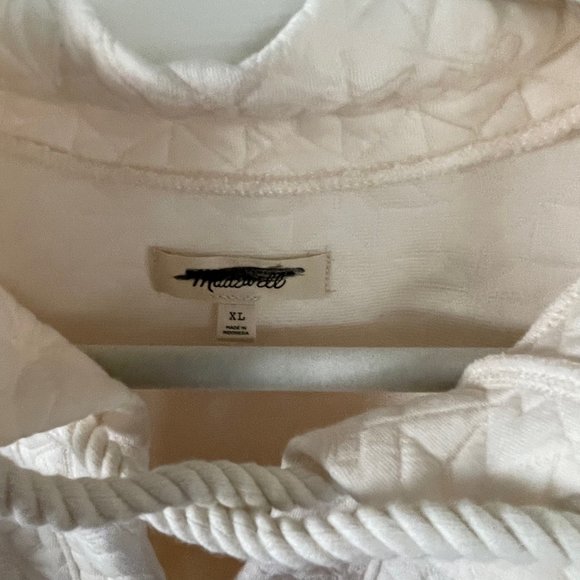 Madewell Quilted Ivory Pullover Sweater N1073 Size XL Extra Large New - Picture 11 of 13